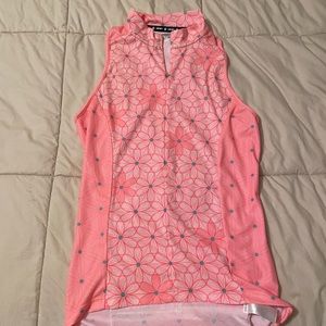 Pink cycling tank with back pockets